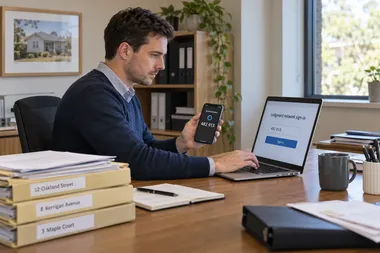 A settlement clerk typing the code from his authenticator app into the lodgment network sign-in.