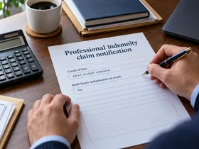 A professional indemnity claim form: email account compromise, no multi-factor authentication.